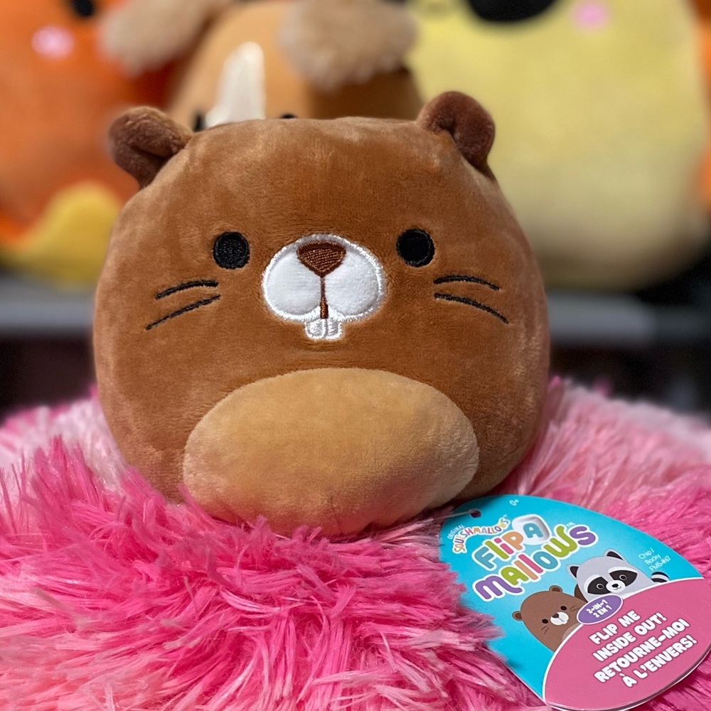 Squishmallows Flip 5” Chip Beaver & Rocky Racoon Flip-A-Mallow